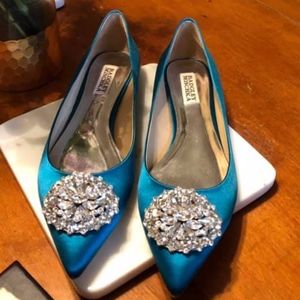 New Badgley Mischka “Davis” Teal Blue Bridal Sz 8